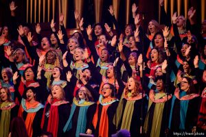 (Trent Nelson | The Salt Lake Tribune)   The dress rehearsal for “Be One,” an event put on by the LDS Church to celebrate the 1978 revelation on the priesthood on its 40th anniversary (which is June 1), in Salt Lake City, Thursday May 31, 2018.