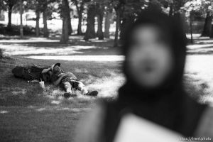 (Trent Nelson | The Salt Lake Tribune)
Ubah Ahmed Abdi is interviewed. World Refugee Day is a free community celebration and festival of activities, including live cultural entertainment, ethnic food, global market, and kids’ activities. 
, Saturday June 23, 2018.