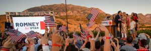 (Trent Nelson | The Salt Lake Tribune) Mitt Romney kisses his wife Ann in Orem after winning the Republican primary for U.S. Senate, Tuesday June 26, 2018.