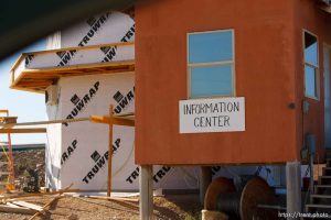 Eldorado - guard tower with sign reading: information center.