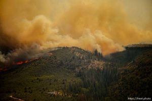 (Trent Nelson | The Salt Lake Tribune)The Dollar Ridge Fire seen from Fruitland in Duchesne County, Tuesday July 3, 2018.