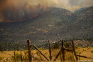 (Trent Nelson | The Salt Lake Tribune)The Dollar Ridge Fire seen from Fruitland in Duchesne County, Tuesday July 3, 2018.