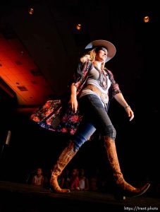 (Trent Nelson | The Salt Lake Tribune)   Shianne Lowe during the fashion show of the Miss Utah Rodeo pageant at the Ogden Eccles Conference Center, Monday July 23, 2018.