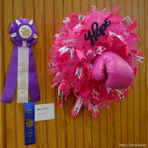 (Trent Nelson | The Salt Lake Tribune)   Lisa Hettich's piece won Best of Show in Amateur Creative Arts at the Utah State Fair, Sunday Sept. 9, 2018.