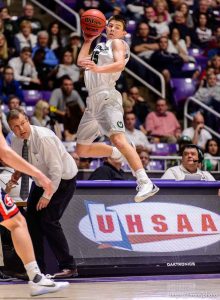 Trent Nelson  |  The Salt Lake Tribune
Olympus's Rylan Jones (15) leaps to recover the ball as it goes out of bounds as Springville faces Olympus in the 4A state high school basketball championship game, Saturday March 4, 2017.
