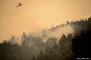 (Trent Nelson | The Salt Lake Tribune)  The Coal Hollow Fire burns along Highway 6 in Utah County, Friday Aug. 10, 2018.