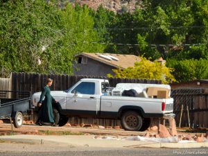 Trent Nelson  |  The Salt Lake Tribune flds girls move out of home posted for eviction by UEP trust, Monday May 8, 2017.