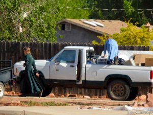 Trent Nelson  |  The Salt Lake Tribune flds girls move out of home posted for eviction by UEP trust, Monday May 8, 2017.