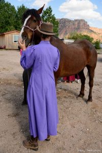 Trent Nelson  |  The Salt Lake Tribune flds farrier ladies shoeing horse, Monday May 8, 2017.