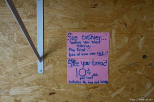 Trent Nelson  |  The Salt Lake Tribune The Short Creek Trading Company, a small grocery in Colorado City, AZ, is facing eviction by the UEP Trust, Tuesday May 9, 2017. bread for sale by the slice