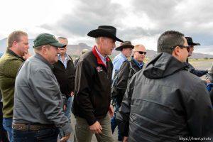 Trent Nelson  |  The Salt Lake Tribune Secretary of the Interior Ryan Zinke leaves a news conference at the Kanab Airport, Wednesday May 10, 2017.