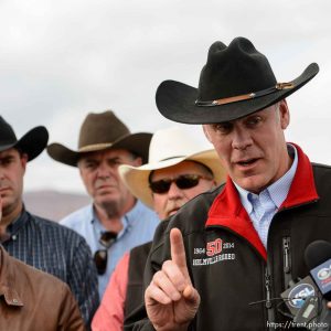 Trent Nelson  |  The Salt Lake Tribune Secretary of the Interior Ryan Zinke speaks at a news conference at the Kanab Airport, Wednesday May 10, 2017.