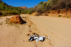Trent Nelson  |  The Salt Lake Tribune short creek at site of 2015 flash flood, hildale, Wednesday September 14, 2016.   shadows