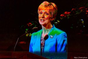 Trent Nelson  |  The Salt Lake Tribune Jean B. Bingham. The general women’s session — the first event in LDS General Conference — will have speakers, choirs and a lot of people on Temple Square  Saturday September 24, 2016.