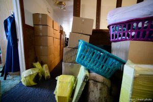 Trent Nelson  |  The Salt Lake Tribune An FLDS family's belongings are boxed up in preparation for a move after the Hildale home was posted for eviction by the UEP Trust, Thursday May 11, 2017.