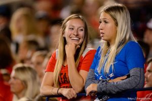 (Trent Nelson | The Salt Lake Tribune)  Fans look on as BYU hosts Utah, NCAA football in Provo, Saturday September 9, 2017.