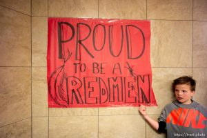 (Trent Nelson | The Salt Lake Tribune)   Cedar High School is considering a change in the name of its mascot, The Redmen, Friday Jan. 11, 2019.