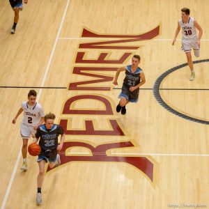 (Trent Nelson | The Salt Lake Tribune)   Cedar High School is considering a change in the name of its mascot, The Redmen, Friday Jan. 11, 2019. Cedar hosts Canyon View, JV high school basketball.