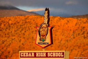 (Trent Nelson | The Salt Lake Tribune)  
Cedar High School is considering a change in the name of its mascot, The Redmen, Friday Jan. 11, 2019.