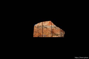 (Trent Nelson | The Salt Lake Tribune)   Zion National Park, Saturday Jan. 12, 2019. tunnel