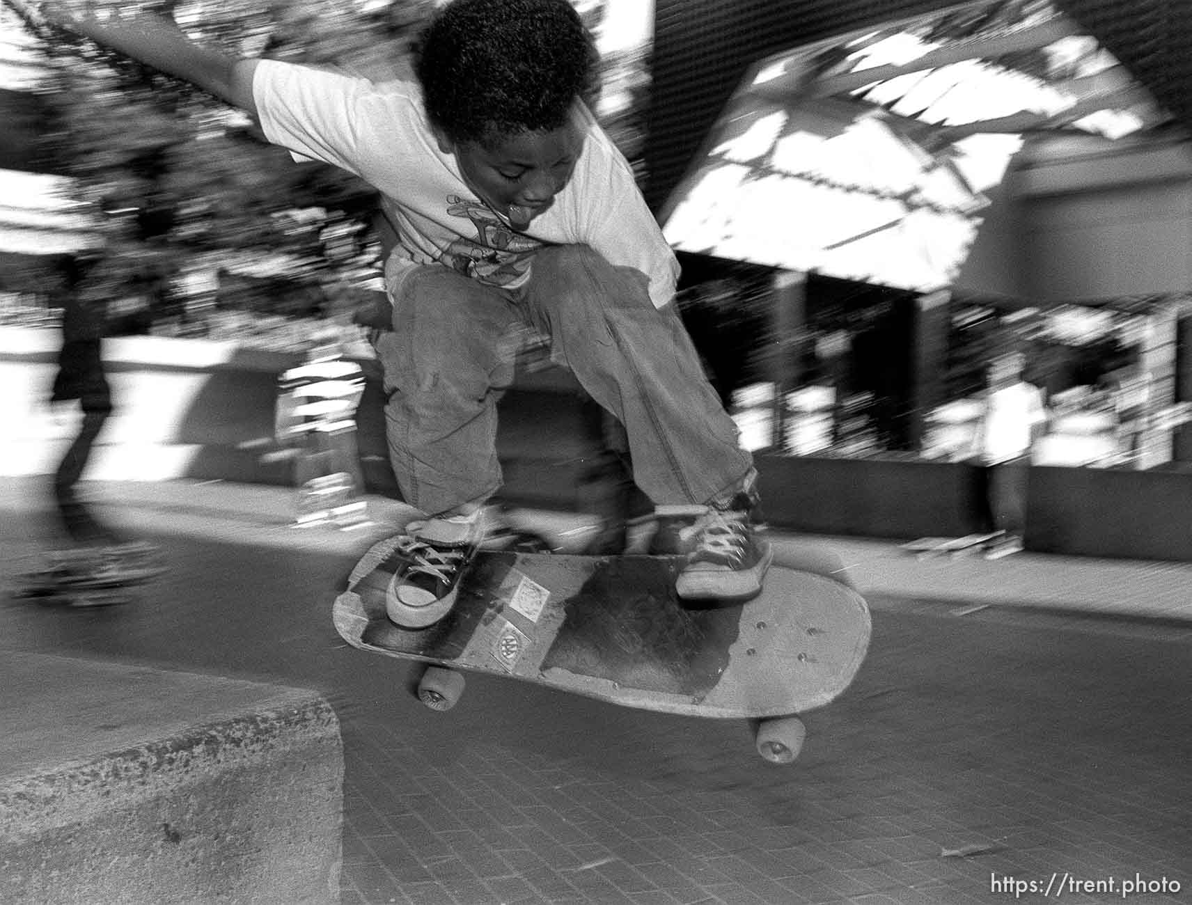 Skateboarder in Justin Herman Plaza