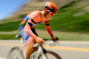 (Trent Nelson  |  The Salt Lake Tribune)   Giovanni Lonardi climbs during the Prologue of the Tour of Utah in Little Cottonwood Canyon on Monday Aug. 12, 2019.