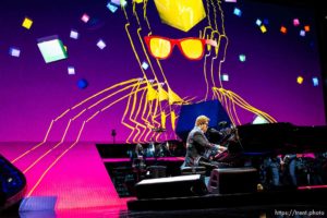 (Trent Nelson  |  The Salt Lake Tribune)  
Elton John performs in Salt Lake City on Wednesday Sept. 4, 2019.