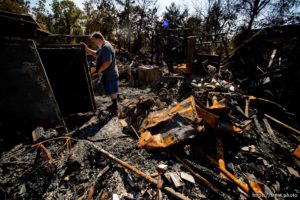 (Trent Nelson  |  The Salt Lake Tribune)   Daniel Fisher in the remains of his Bountiful home on Friday Sept. 6, 2019.