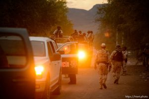 (Trent Nelson  |  The Salt Lake Tribune)
A convoy of family members makes its way to La Mora, Sonora, with an escort of vehicles from the federal police and Mexican military on Wednesday Nov. 6, 2019.