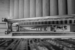 (Trent Nelson  |  The Salt Lake Tribune)  A staircase in the Kearns Building in Salt Lake City on Wednesday Nov. 20, 2019. Hines, the global real estate firm that owns the Kearns Building, has launched a $25 million renovation of the 108-year-old building at 136 South Main Street.