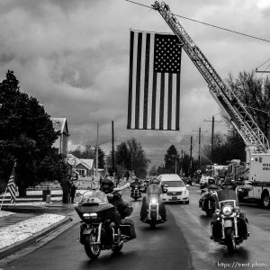 (Trent Nelson  |  The Salt Lake Tribune)  during services for Marine Pfc. Robert J. Hatch  at the Bountiful City Cemetery on Saturday Dec. 14, 2019. Hatch was killed in action Nov. 22, 1943 on the island of Betio.