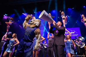 (Trent Nelson  |  The Salt Lake Tribune) Brad Mortensen on stage at his inauguration as the president of Weber State University in Ogden on Tuesday, Jan. 7, 2020.