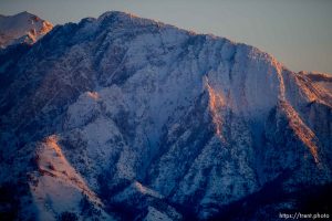 sunset on mountains on Tuesday, Feb. 4, 2020.
