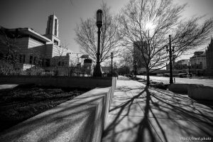 (Trent Nelson  |  The Salt Lake Tribune) An empty scene at The Conference Center in Salt Lake City just before The Church of Jesus Christ of Latter-day Saints holds General Conference on Saturday, April 4, 2020. The area would usually be packed with tens of thousands of conferencegoers. But because of the coronavirus pandemic, no public attendance is permitted. In fact, the conference is coming from a 