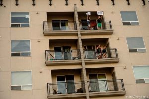 (Trent Nelson  |  The Salt Lake Tribune) Protesters march against police brutality in Salt Lake City on Tuesday, June 2, 2020.