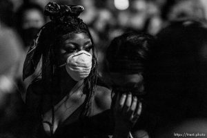 (Trent Nelson  |  The Salt Lake Tribune) Protesters march against police brutality rally in Salt Lake City on Friday, June 5, 2020.
