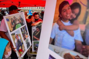 (Trent Nelson  |  The Salt Lake Tribune) Surrounded by family, Lucy Carbajal grieves for her son Bernardo Palacios-Carbajal at a vigil at the State Capitol in Salt Lake City on Saturday, June 6, 2020.