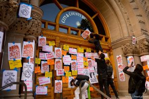 (Trent Nelson  |  The Salt Lake Tribune) Protest, justice for Bernardo Palacios-Carbajal, Salt Lake City, on Thursday, June 18, 2020.