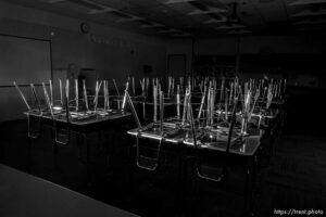 (Trent Nelson  |  The Salt Lake Tribune) An empty classroom at Northwest Middle School in Salt Lake City on Friday, Dec. 4, 2020.