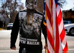 (Trent Nelson  |  The Salt Lake Tribune) Trump supporter Martin Turner at the state Capitol in Salt Lake City on Sunday, Jan. 17, 2021.