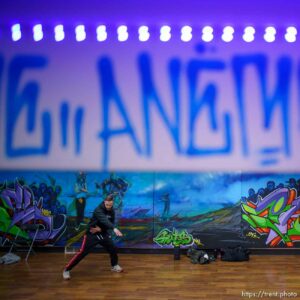 (Trent Nelson  |  The Salt Lake Tribune)  breaking at the HERC Hip Hop Education Center in Salt Lake City on Monday, Feb. 15, 2021.