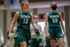 (Trent Nelson  |  The Salt Lake Tribune) Olympus vs Farmington, high school basketball semifinals, in Taylorsville on Friday, March 5, 2021. Olympus's Brooklyn Davies