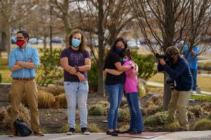 (Trent Nelson  |  The Salt Lake Tribune) Dr. Kathryn Kay Coquemont speaks during a vigil for the victims of the Atlanta shooting, at Salt Lake Community College on Friday, March 19, 2021.