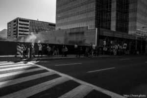 (Trent Nelson  |  The Salt Lake Tribune) Students march to the state Capitol in Salt Lake City to protest inaction on the climate crisis on Friday, March 19, 2021.