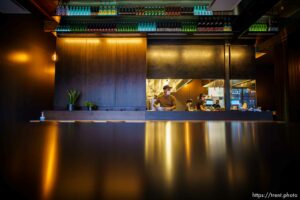 (Trent Nelson  |  The Salt Lake Tribune) Chef and owner David Chon, center, at Nohm in Salt Lake City on Thursday, March 25, 2021.