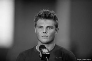 (Trent Nelson  |  The Salt Lake Tribune)  during BYU football Pro Day, in Provo on Friday, March 26, 2021.