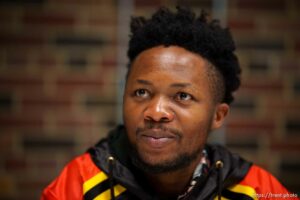 (Trent Nelson  |  The Salt Lake Tribune) Poneo Ondja, a refugee from Congo, in Salt Lake City on Friday, April 16, 2021.