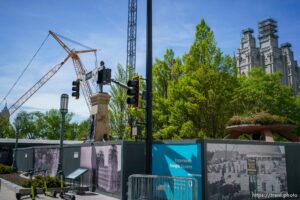(Trent Nelson  |  The Salt Lake Tribune) The Brigham Young statue on Temple Square in Salt Lake City on Friday, May 14, 2021.