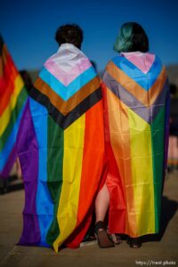 (Trent Nelson  |  The Salt Lake Tribune) A rally put on by Friends, Allies and Mentors of the LGBTQ+ Community, a nonprofit organization created by educators, at the state Capitol in Salt Lake City on Tuesday, May 18, 2021.