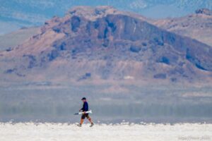 (Trent Nelson  |  The Salt Lake Tribune) Utah Rocket Club hosted Large Dangerous Rocket Ships, one of the country's premier rocketry events, at the Bonneville Salt Flats on Saturday, July 31, 2021.